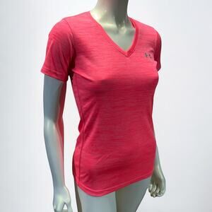 Neon Pink Small Women's V-Neck Under Armour T-Shirt